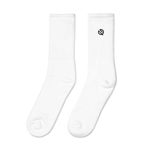Q Embroidered socks